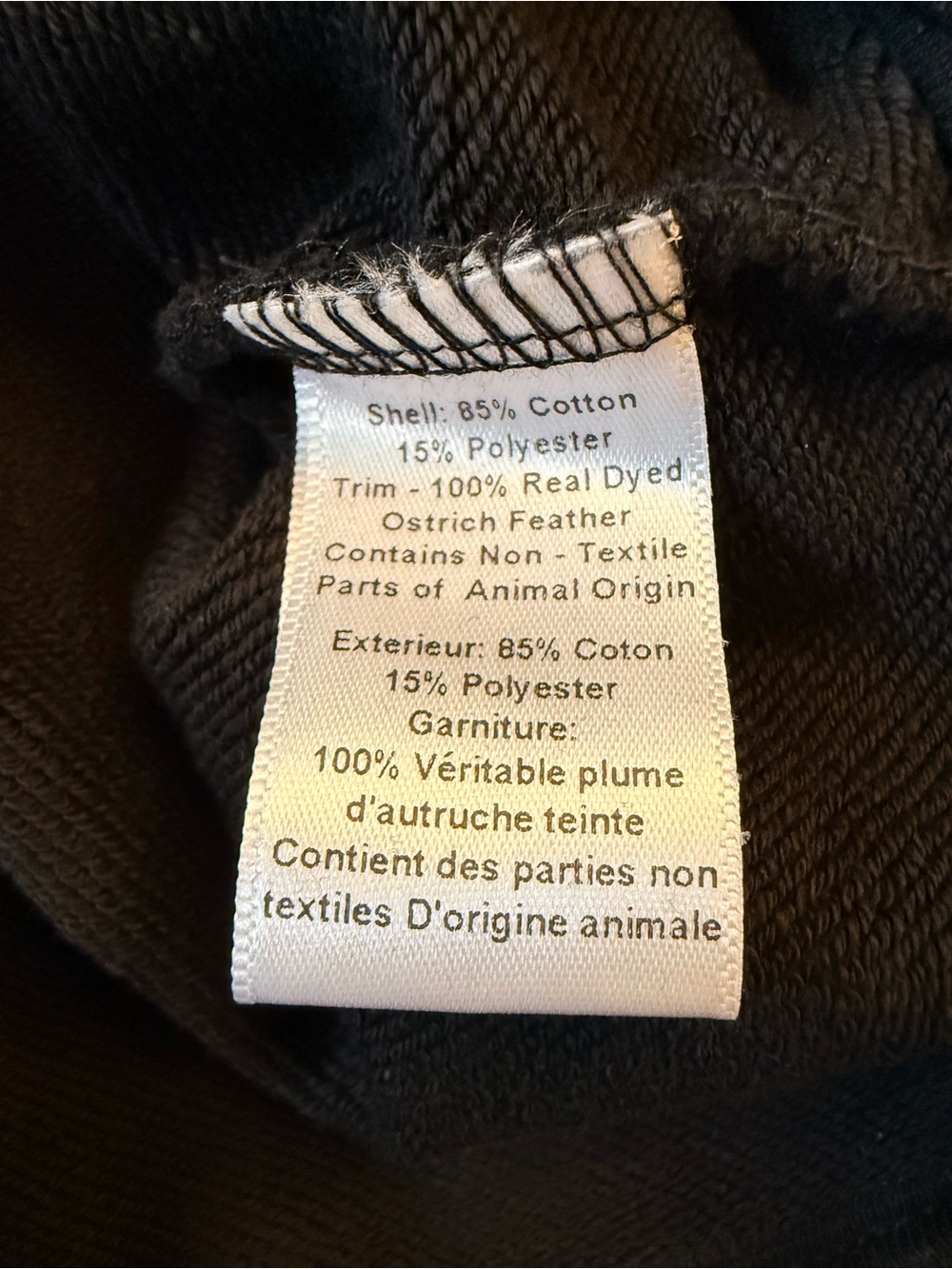 Cinq a Sept Albertine Black Sweatshirt with feather hem detail Size Medium - Picture 6 of 7